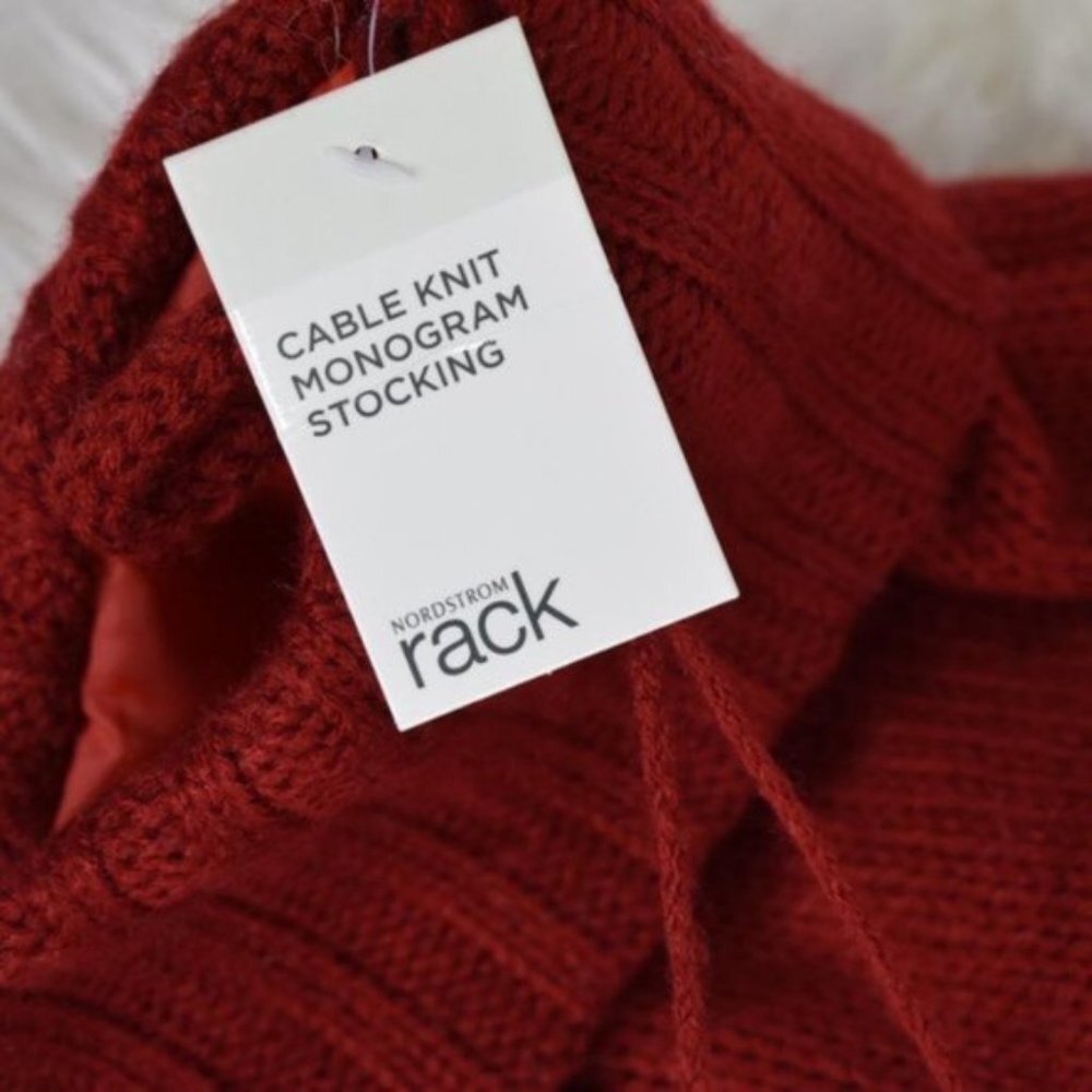 Nordstrom Rack Cable Knit Monogram Stocking M - Picture 3 of 3